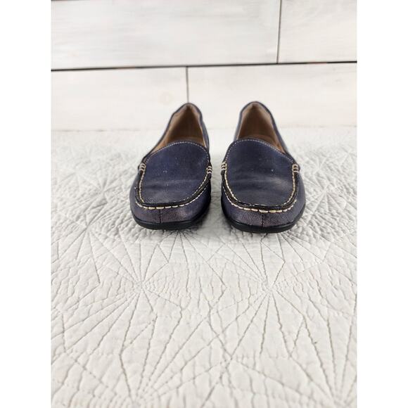 Trotters New Women's Slip On Zane Leather Blue Size 7M Casual Preppy - Picture 4 of 11